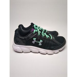Under Armour Assert 6 Youth Running Shoes Black Purple‎ Teal Girls Size 5Y